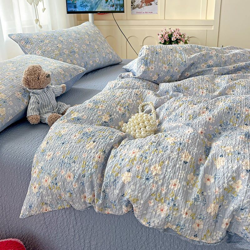4Pcs PreCloud Linen | Set Đũi Xu Kem Style trẻ trung hiện đại | ID 4PCSPRECLOUD12