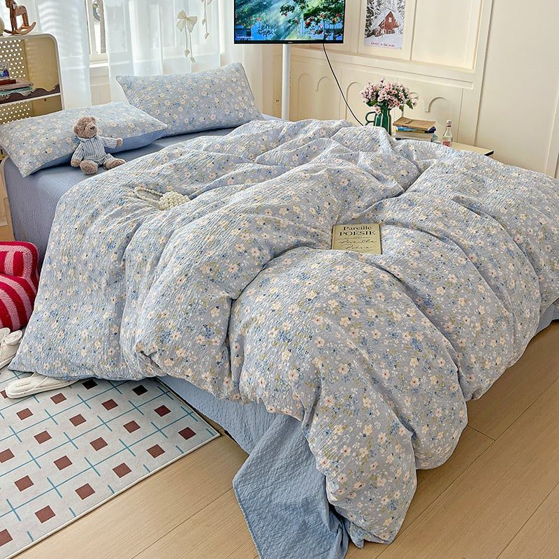 4Pcs PreCloud Linen | Set Đũi Xu Kem Style trẻ trung hiện đại | ID 4PCSPRECLOUD12