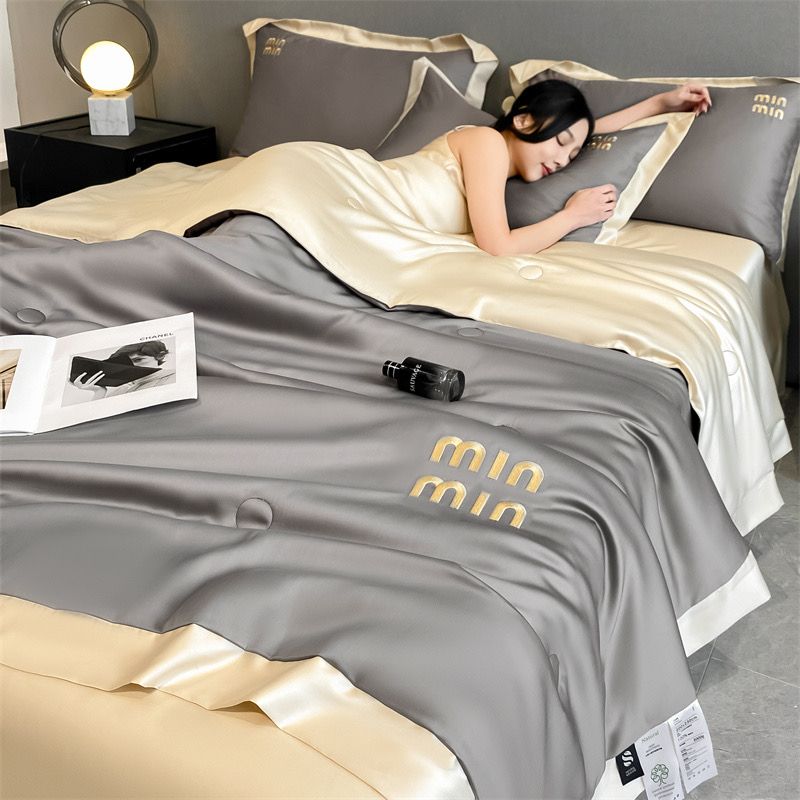 4Pcs Satin Babric | MinMin Standard Bedsets Summer Blanket | ID 4PCSSFABRICMIN10