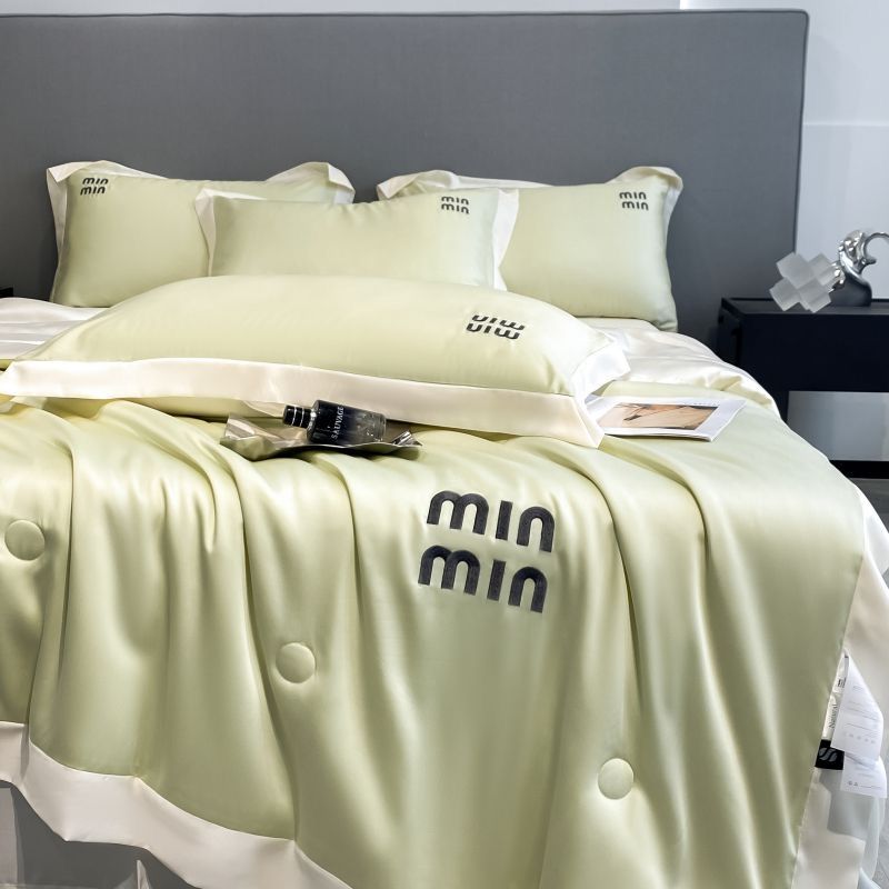 4Pcs Satin Babric | MinMin Standard Bedsets Summer Blanket | ID 4PCSSFARBRICMIN011