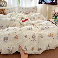 4Pcs PreCloud Linen | Set Đũi Xu Kem Style trẻ trung hiện đại | ID 4PCSPRECLOUD13