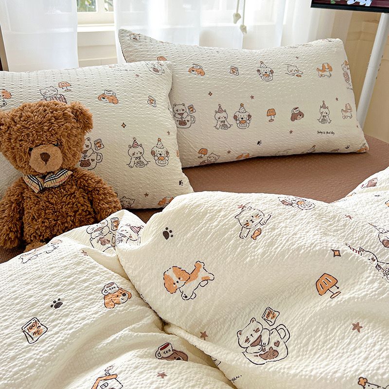 4Pcs PreCloud Linen | Set Đũi Xu Kem Style trẻ trung hiện đại | ID 4PCSPRECLOUD13