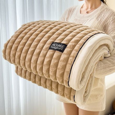 Home Text Milk Velvet Blanket | Chăn lông nhung sữa Snow Home 230*200(1,6kg) | Caramen