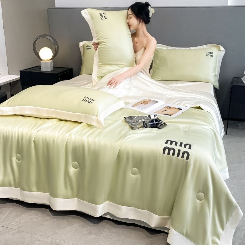 4Pcs Satin Babric | MinMin Standard Bedsets Summer Blanket | ID 4PCSSFABRICMIN11