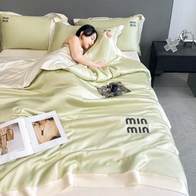 4Pcs Satin Babric | MinMin Standard Bedsets Summer Blanket | ID 4PCSSFABRICMIN11