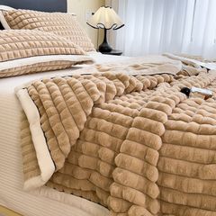 Home Text Milk Velvet Blanket | Chăn lông nhung sữa Snow Home 230*200(1,6kg) | Caramen