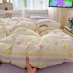 4Pcs PreCloud Linen | Set Đũi Xu Kem Style trẻ trung hiện đại | ID 4PCSPRECLOUD14