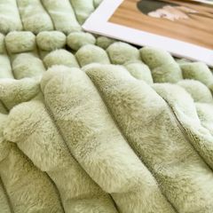 Home Text Milk Velvet Blanket | Chăn lông nhung sữa Snow Home 230*200(1,6kg) | Green Tea