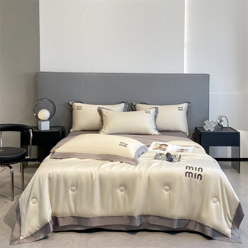 4Pcs Satin Babric | MinMin Standard Bedsets Summer Blanket | ID 4PCSSFARBRICMIN012