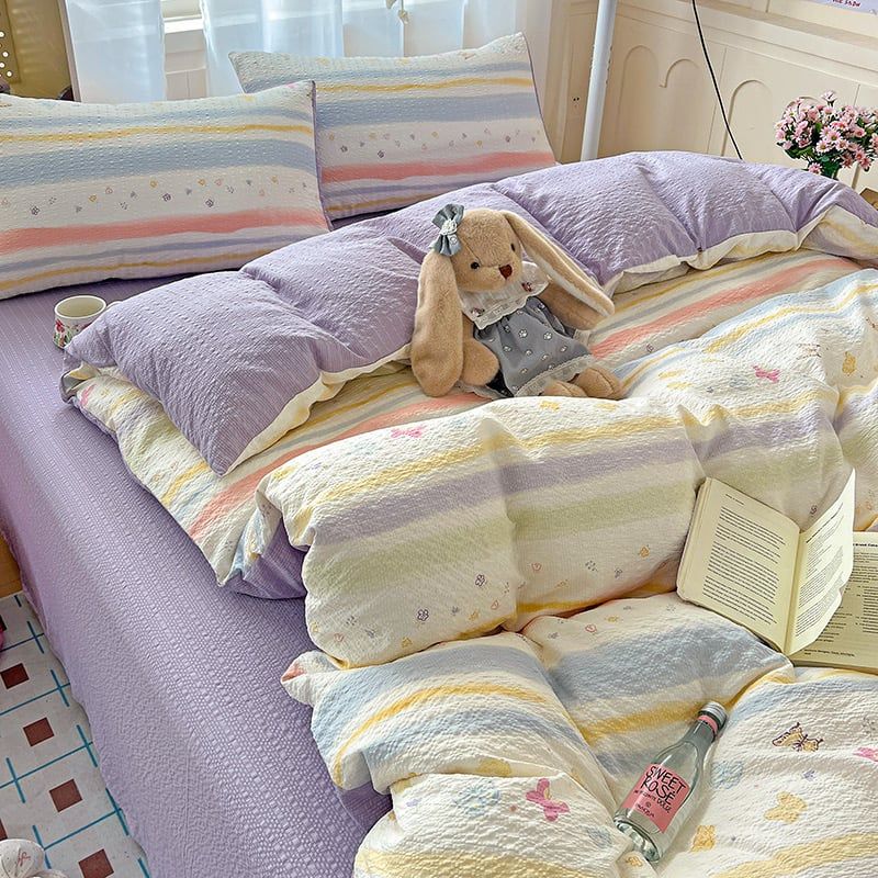 4Pcs PreCloud Linen | Set Đũi Xu Kem Style trẻ trung hiện đại | ID 4PCSPRECLOUD14