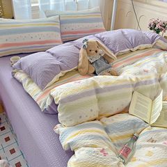 4Pcs PreCloud Linen | Set Đũi Xu Kem Style trẻ trung hiện đại | ID 4PCSPRECLOUD14