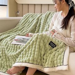 Home Text Milk Velvet Blanket | Chăn lông nhung sữa Snow Home 230*200(1,6kg) | Green Tea