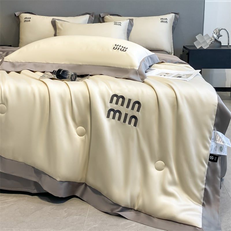 4Pcs Satin Babric | MinMin Standard Bedsets Summer Blanket | ID 4PCSSFABRICMIN12