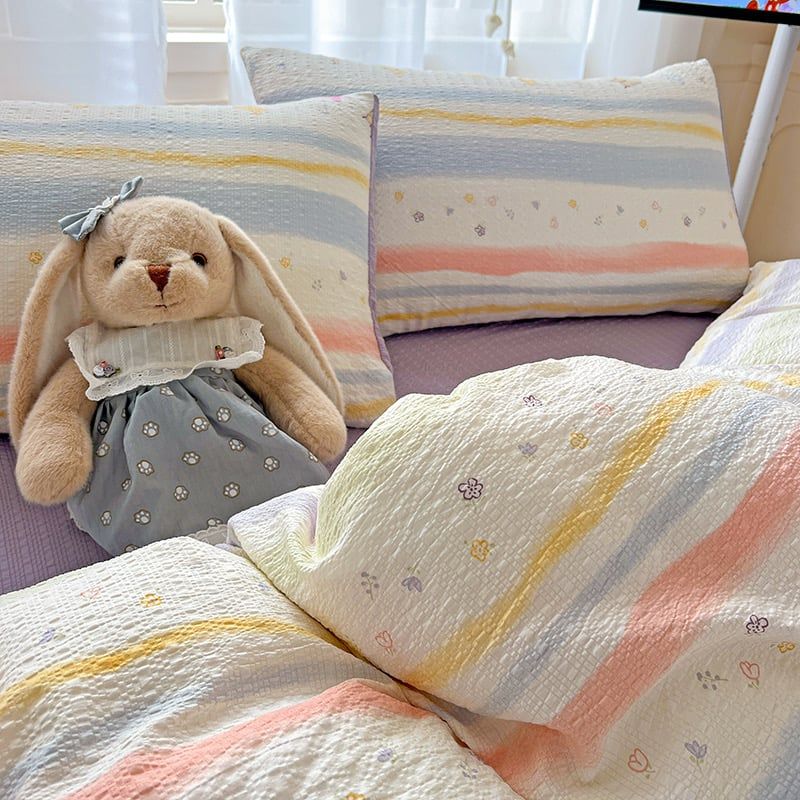 4Pcs PreCloud Linen | Set Đũi Xu Kem Style trẻ trung hiện đại | ID 4PCSPRECLOUD14