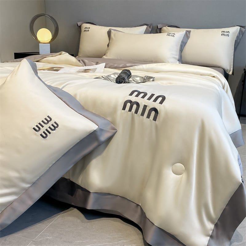 4Pcs Satin Babric | MinMin Standard Bedsets Summer Blanket | ID 4PCSSFABRICMIN12