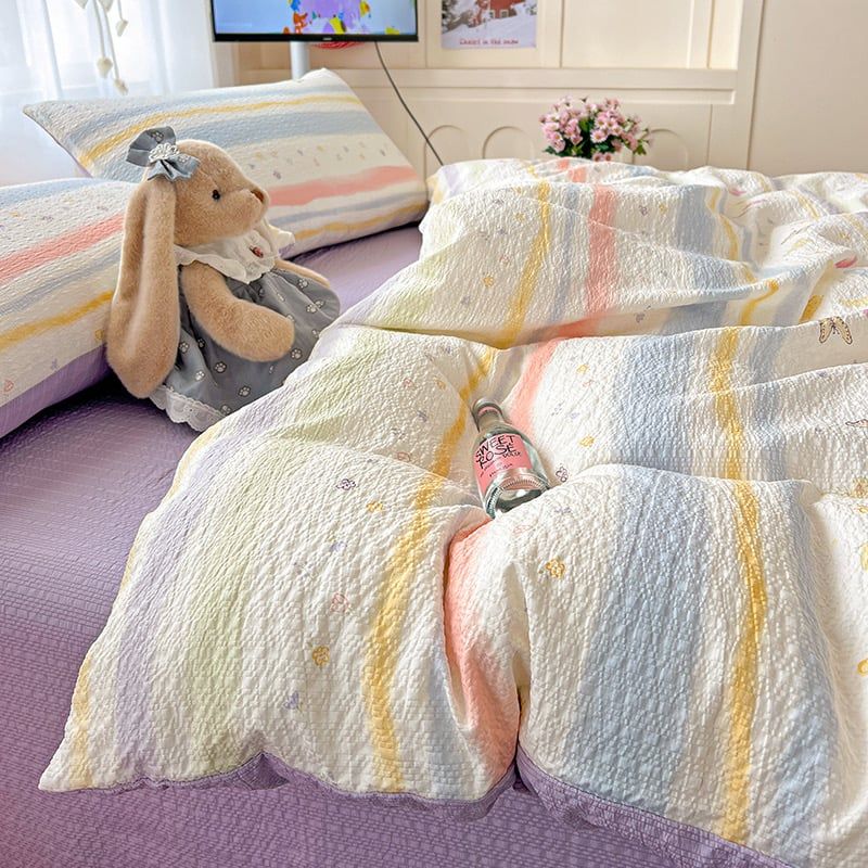 4Pcs PreCloud Linen | Set Đũi Xu Kem Style trẻ trung hiện đại | ID 4PCSPRECLOUD14