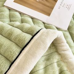 Home Text Milk Velvet Blanket | Chăn lông nhung sữa Snow Home 230*200(1,6kg) | Green Tea