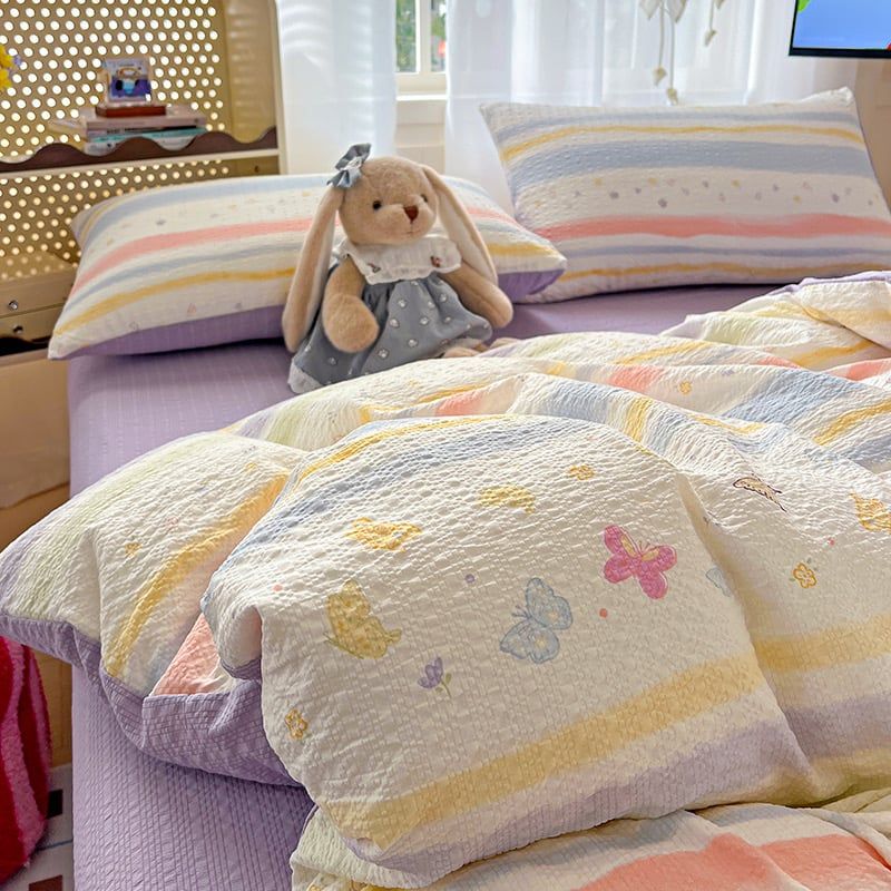 4Pcs PreCloud Linen | Set Đũi Xu Kem Style trẻ trung hiện đại | ID 4PCSPRECLOUD14