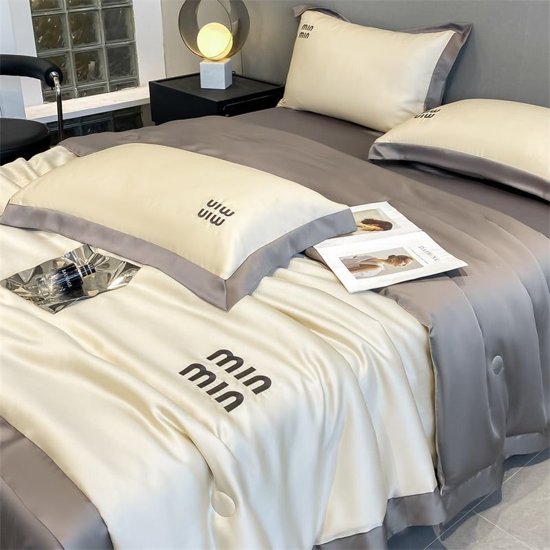 4Pcs Satin Babric | MinMin Standard Bedsets Summer Blanket | ID 4PCSSFABRICMIN12