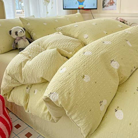 4Pcs PreCloud Linen | Set Đũi Xu Kem Style trẻ trung hiện đại | ID 4PCSPRECLOUD15