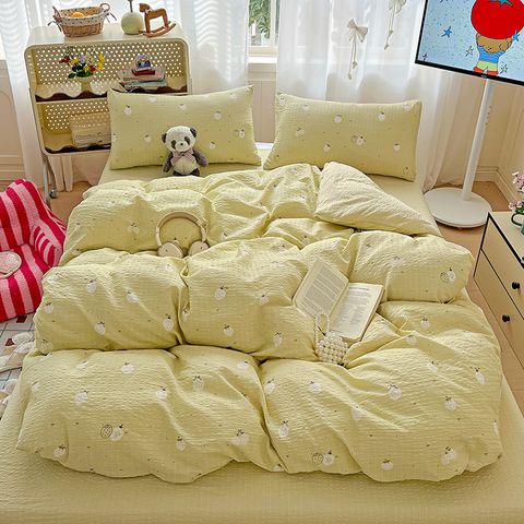4Pcs PreCloud Linen | Set Đũi Xu Kem Style trẻ trung hiện đại | ID 4PCSPRECLOUD15
