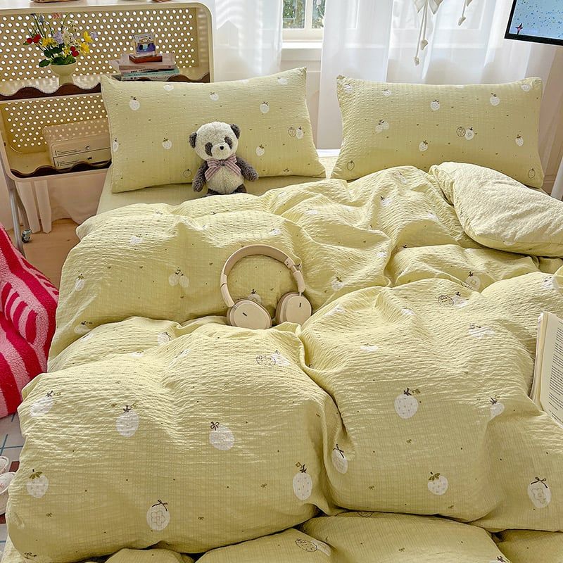 4Pcs PreCloud Linen | Set Đũi Xu Kem Style trẻ trung hiện đại | ID 4PCSPRECLOUD15