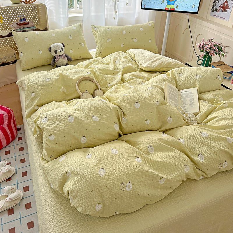 4Pcs PreCloud Linen | Set Đũi Xu Kem Style trẻ trung hiện đại | ID 4PCSPRECLOUD15