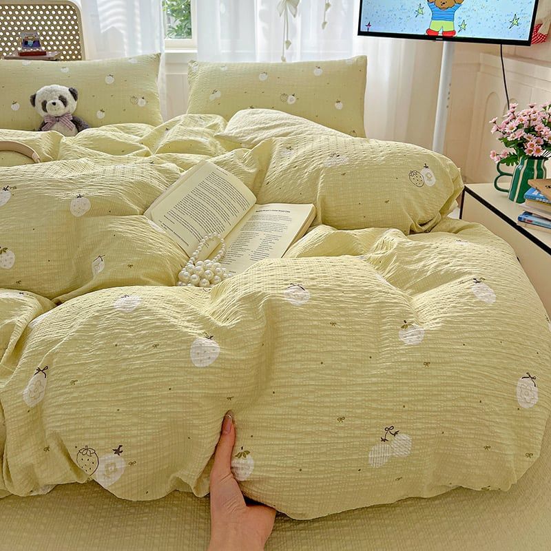 4Pcs PreCloud Linen | Set Đũi Xu Kem Style trẻ trung hiện đại | ID 4PCSPRECLOUD15