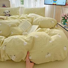 4Pcs PreCloud Linen | Set Đũi Xu Kem Style trẻ trung hiện đại | ID 4PCSPRECLOUD15