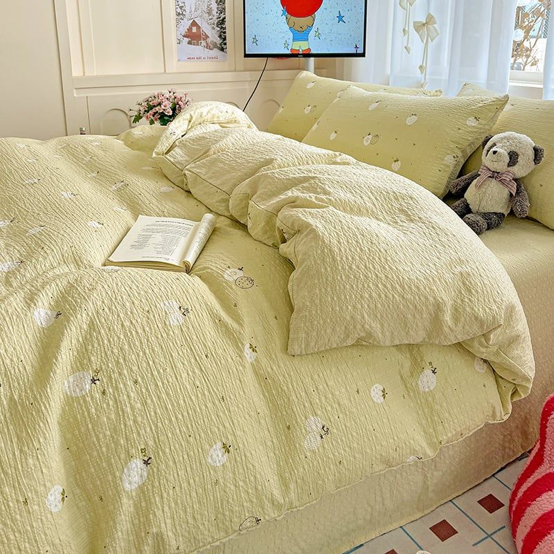4Pcs PreCloud Linen | Set Đũi Xu Kem Style trẻ trung hiện đại | ID 4PCSPRECLOUD15