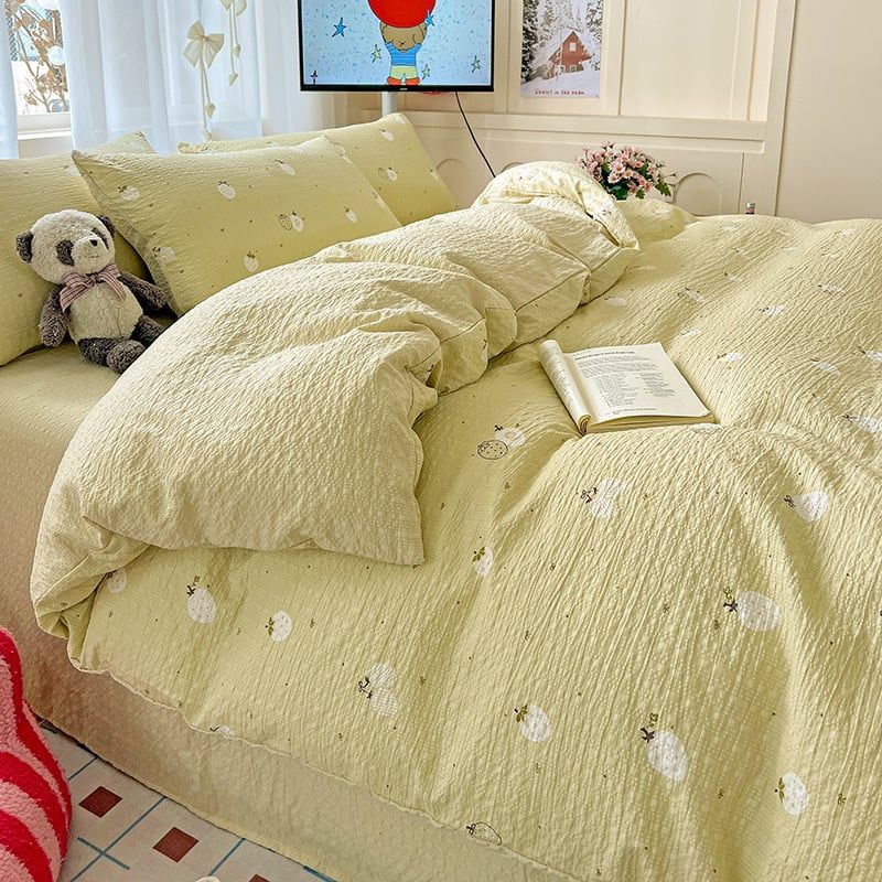 4Pcs PreCloud Linen | Set Đũi Xu Kem Style trẻ trung hiện đại | ID 4PCSPRECLOUD15
