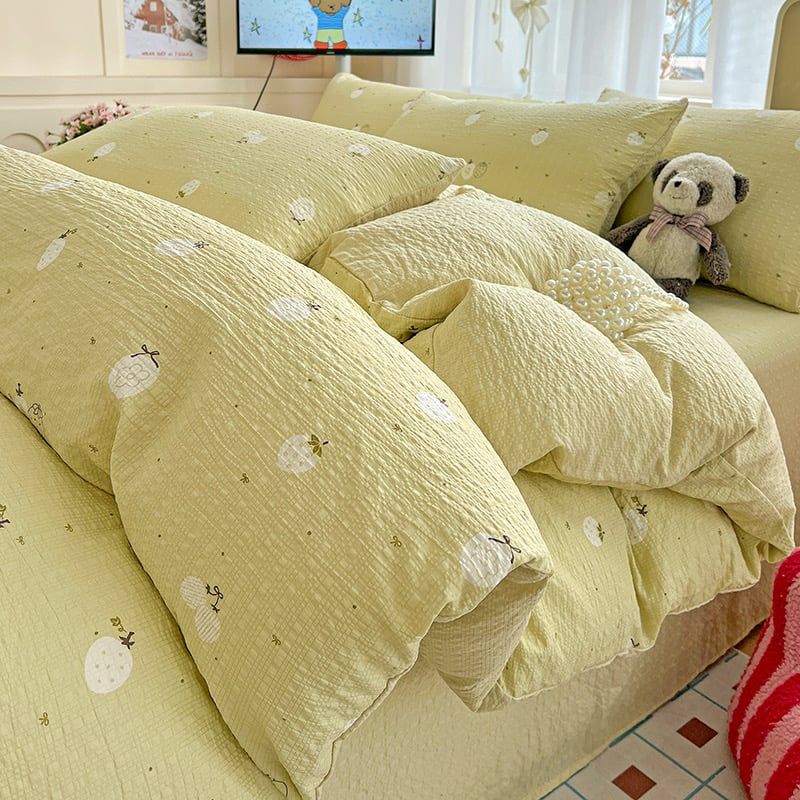 4Pcs PreCloud Linen | Set Đũi Xu Kem Style trẻ trung hiện đại | ID 4PCSPRECLOUD15
