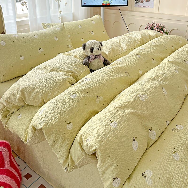 4Pcs PreCloud Linen | Set Đũi Xu Kem Style trẻ trung hiện đại | ID 4PCSPRECLOUD15