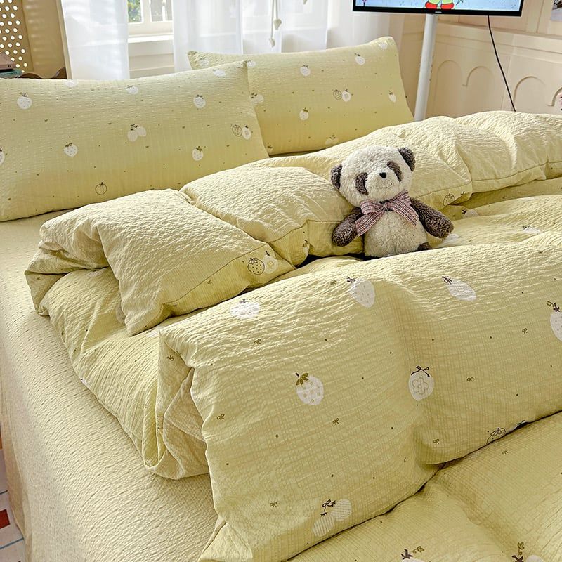 4Pcs PreCloud Linen | Set Đũi Xu Kem Style trẻ trung hiện đại | ID 4PCSPRECLOUD15