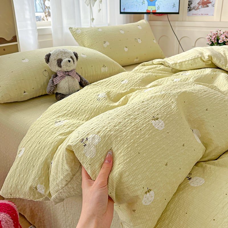 4Pcs PreCloud Linen | Set Đũi Xu Kem Style trẻ trung hiện đại | ID 4PCSPRECLOUD15
