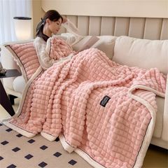 Home Text Milk Velvet Blanket | Chăn lông nhung sữa Snow Home 230*200cm(1,6kg) | Pink
