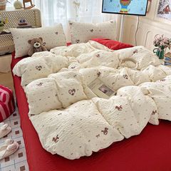 4Pcs PreCloud Linen | Set Đũi Xu Kem Style trẻ trung hiện đại | ID 4PCSPRECLOUD16