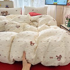 4Pcs PreCloud Linen | Set Đũi Xu Kem Style trẻ trung hiện đại | ID 4PCSPRECLOUD16