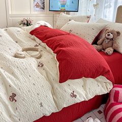 4Pcs PreCloud Linen | Set Đũi Xu Kem Style trẻ trung hiện đại | ID 4PCSPRECLOUD16