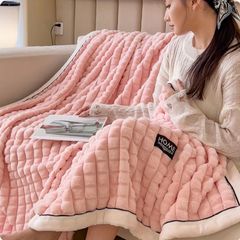 Home Text Milk Velvet Blanket | Chăn lông nhung sữa Snow Home 230*200cm(1,6kg) | Pink