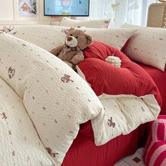 4Pcs PreCloud Linen | Set Đũi Xu Kem Style trẻ trung hiện đại | ID 4PCSPRECLOUD16