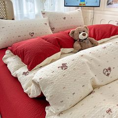 4Pcs PreCloud Linen | Set Đũi Xu Kem Style trẻ trung hiện đại | ID 4PCSPRECLOUD16