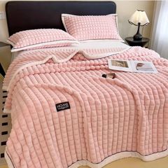 Home Text Milk Velvet Blanket | Chăn lông nhung sữa Snow Home 230*200cm(1,6kg) | Pink