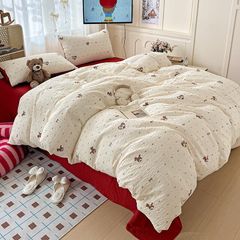 4Pcs PreCloud Linen | Set Đũi Xu Kem Style trẻ trung hiện đại | ID 4PCSPRECLOUD16