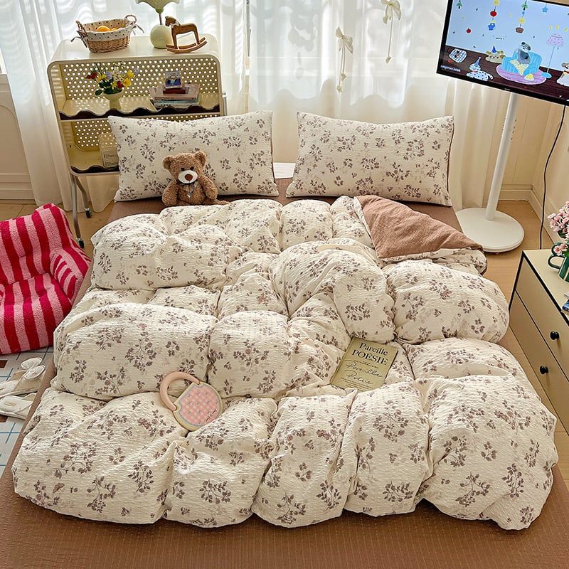 4Pcs PreCloud Linen | Set Đũi Xu Kem Style trẻ trung hiện đại | ID 4PCSPRECLOUD17