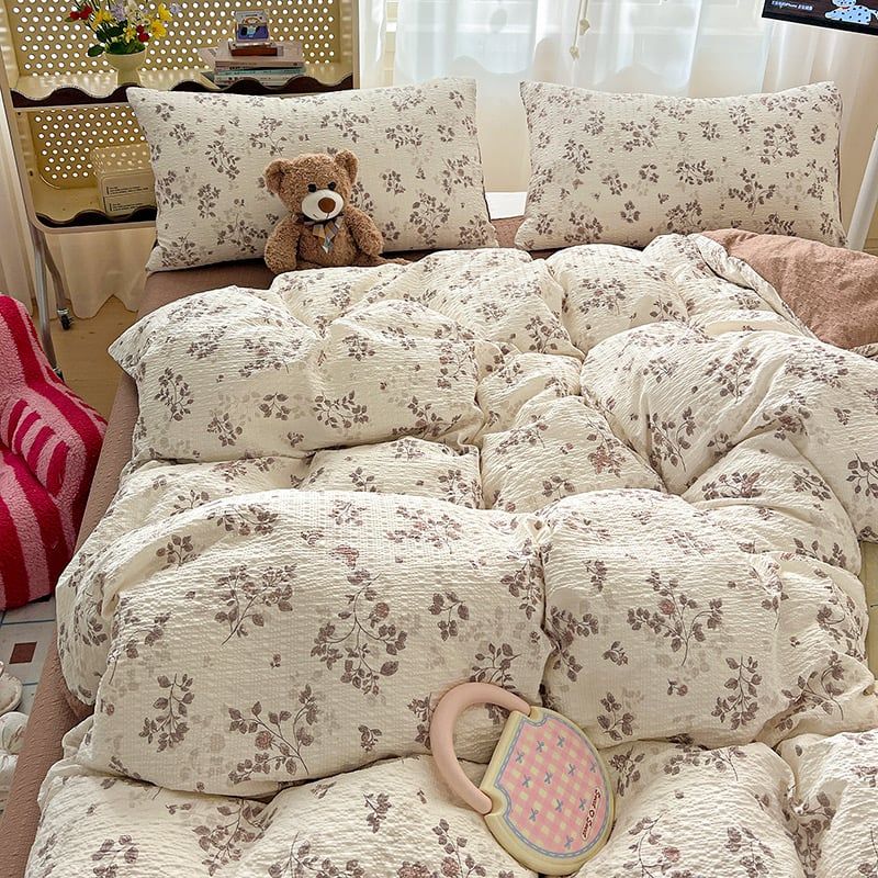 4Pcs PreCloud Linen | Set Đũi Xu Kem Style trẻ trung hiện đại | ID 4PCSPRECLOUD17