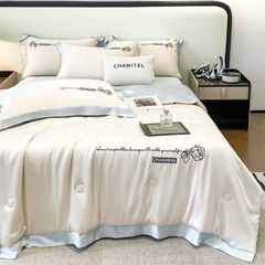 4Pcs Satin Babric | Charming With Love Standard Bedsets Summer Blanket | ID 4PCSSFARBRICCHARWLOVE012