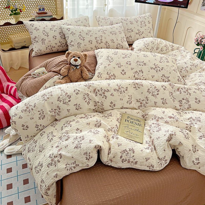 4Pcs PreCloud Linen | Set Đũi Xu Kem Style trẻ trung hiện đại | ID 4PCSPRECLOUD17