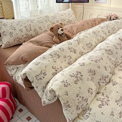 4Pcs PreCloud Linen | Set Đũi Xu Kem Style trẻ trung hiện đại | ID 4PCSPRECLOUD17