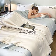 4Pcs Satin Babric | Charming With Love Standard Bedsets Summer Blanket | ID 4PCSSFARBRICCHARWLOVE012